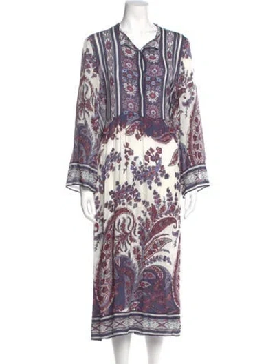 Pre-owned Isabel Marant Étoile Paisley Print Long Dress In Purple