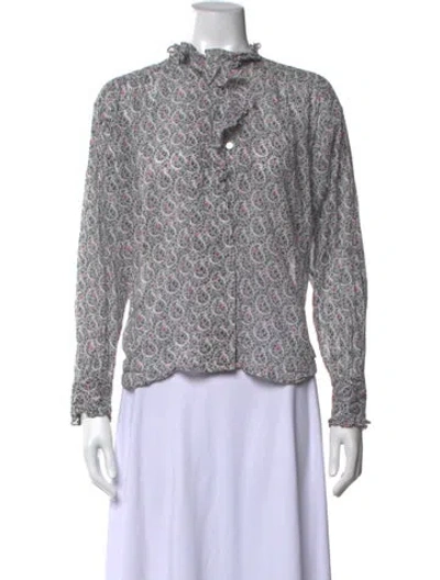 Pre-owned Isabel Marant Étoile Paisley Print Long Sleeve Blouse In Neutrals