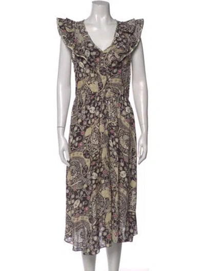 Pre-owned Isabel Marant Étoile Paisley Print Midi Length Dress
