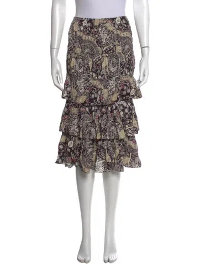Pre-owned Isabel Marant Étoile Paisley Print Midi Length Skirt In Black