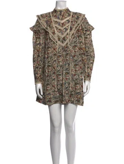 Pre-owned Isabel Marant Étoile Paisley Print Mini Dress In Neutral
