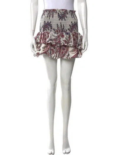 Pre-owned Isabel Marant Étoile Paisley Print Mini Skirt In White