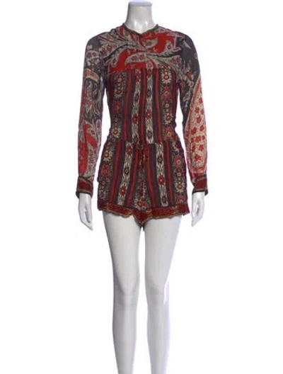Pre-owned Isabel Marant Étoile Paisley Print Romper In Red