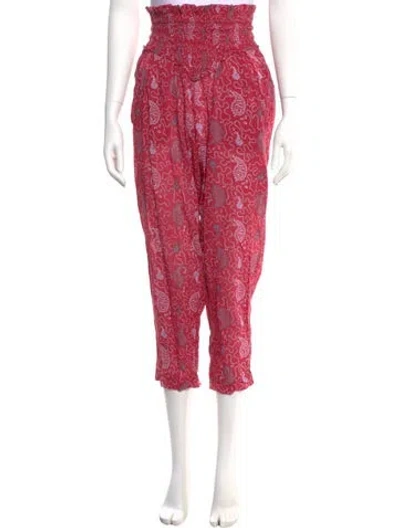 Pre-owned Isabel Marant Étoile Paisley Print Straight Leg Pants In Pink