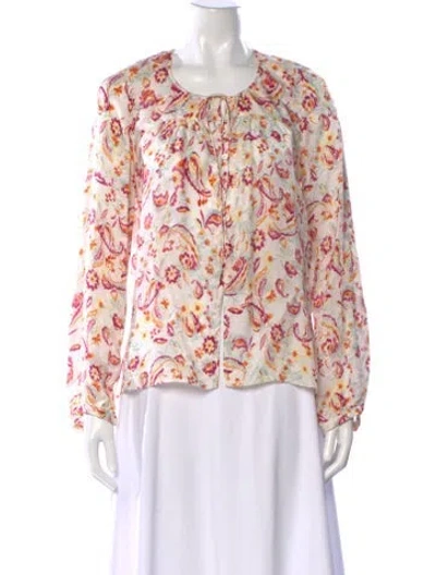 Pre-owned Isabel Marant Étoile Paisley Print Tie Neck Blouse In Pink
