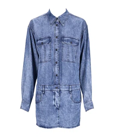 Isabel Marant Étoile Palvina Denim-effect Shirtdress In Blue