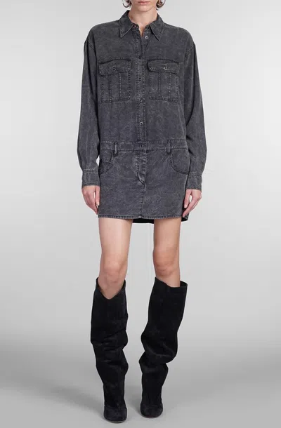 Isabel Marant Étoile Palvina Drop Shoulder Shirt Dress In Grey