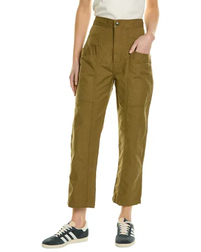 Isabel Marant Ãtoile Pandore Linen-blend Pant In Green