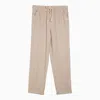Isabel Marant Étoile Black Silk Trousers With Drawstring In Beige