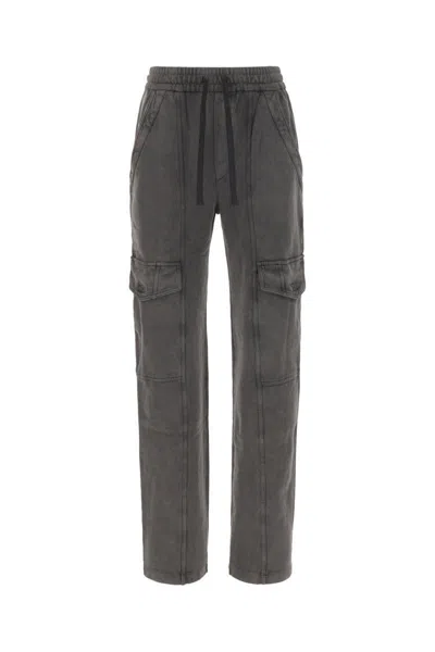 Isabel Marant Étoile Dark Grey Cotton Joggers In Metallic