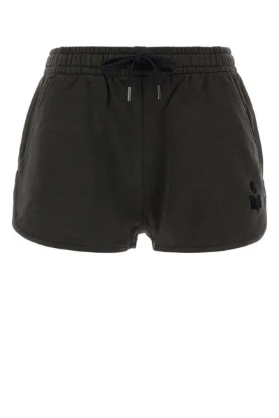 Isabel Marant Étoile Slate Cotton Blend Mifa Shorts In Black