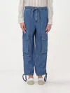 Isabel Marant Étoile Ivy Cargo Pants In Washed Effect Canvas Fabric In Blue