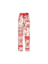 Isabel Marant Étoile Fedora Printed Cotton-voile Straight-leg Pants In Red/ecru