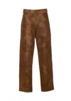 Isabel Marant Étoile Wide Leather Effect Trousers With Multiple Pockets In Brown