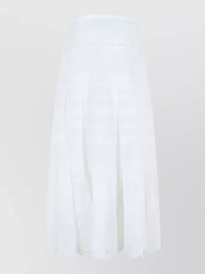 Isabel Marant Étoile Paoline Cotton Skirt High Waist Midi In White