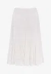 Isabel Marant Étoile Paoline Embroidered Midi Skirt In White