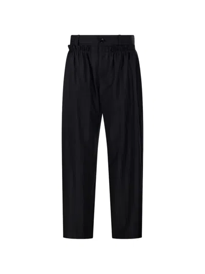 Isabel Marant Étoile Paperbag-waist Pinstriped Trousers In Black