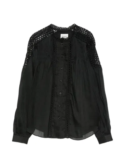 Isabel Marant Étoile Parina Guipure-lace Panelled Blouse In Black
