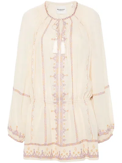 Isabel Marant Étoile Parsley Organic Cotton Mini Dress In 中性色