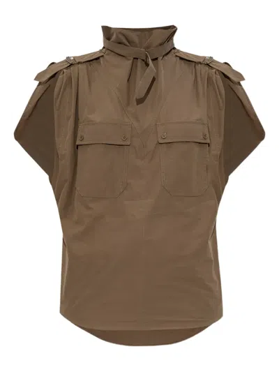 Isabel Marant Étoile Patch-pocket Top In Brown