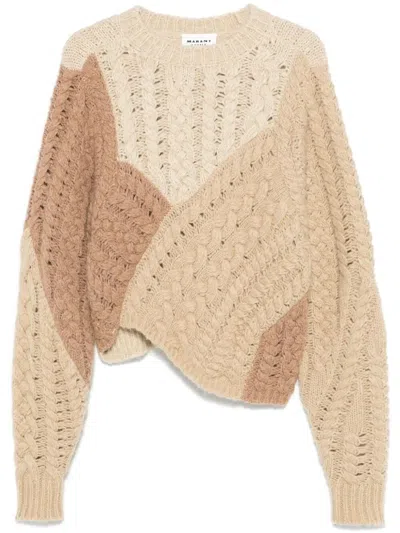 Isabel Marant Etoile Patchwork Daryl Sweater In Brown