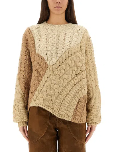 Isabel Marant Étoile Patchwork "daryl" Sweater In Brown