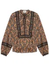 Isabel Marant Étoile Pattern Brown Blouse In Black