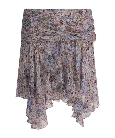 Isabel Marant Étoile Patterned Asymmetric Mini Skirt In Multi