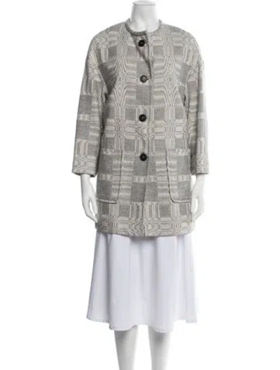 Pre-owned Isabel Marant Étoile Patterned Coat In Grey