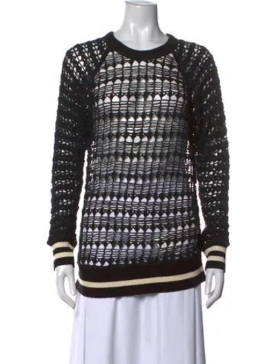 Pre-owned Isabel Marant Étoile Patterned Crew Neck Sweater In Black