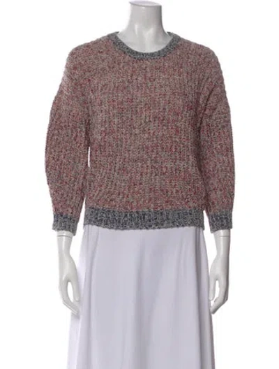 Pre-owned Isabel Marant Étoile Patterned Crew Neck Sweater In Red