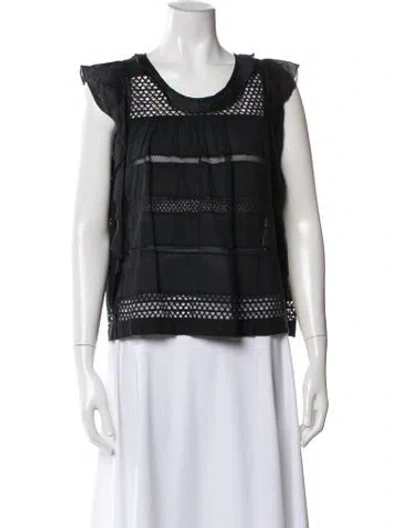 Pre-owned Isabel Marant Étoile Patterned Crew Neck Top In Black