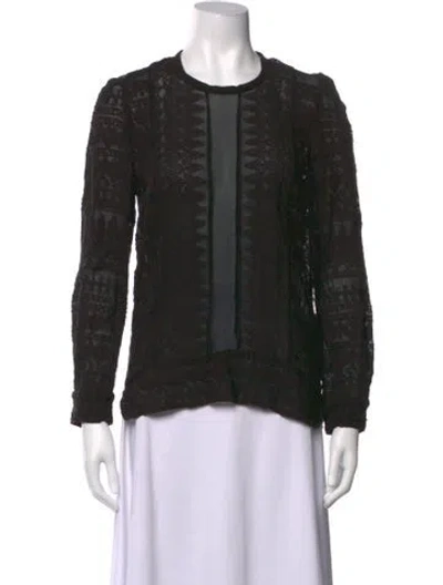 Pre-owned Isabel Marant Étoile Patterned Crew Neck Top In Black