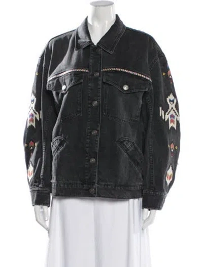 Pre-owned Isabel Marant Étoile Patterned Denim Jacket In Grey