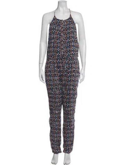 Pre-owned Isabel Marant Étoile Patterned Halterneck Jumpsuit In Blue