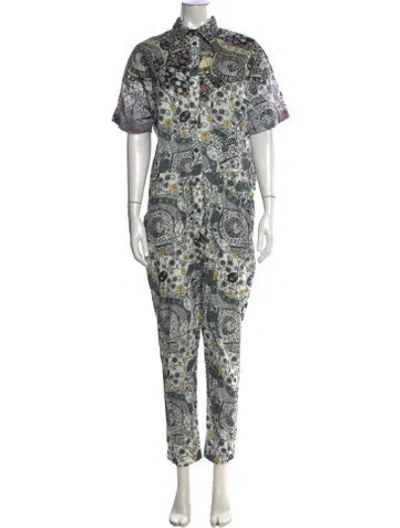 Pre-owned Isabel Marant Étoile Patterned Jumpsuit In White