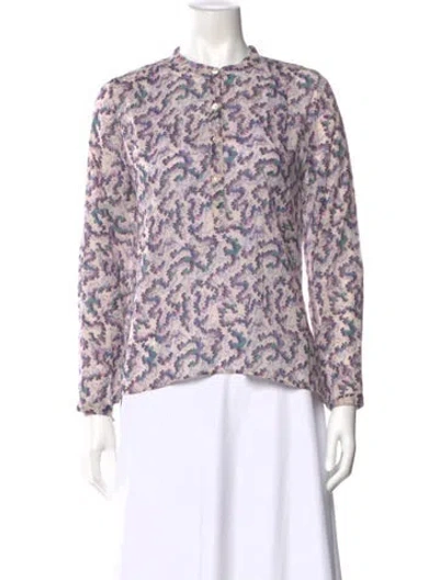 Pre-owned Isabel Marant Étoile Patterned Long Sleeve Blouse In Purple