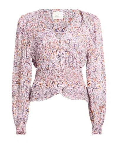 Isabel Marant Étoile Patterned Long Sleeve Top In Pink