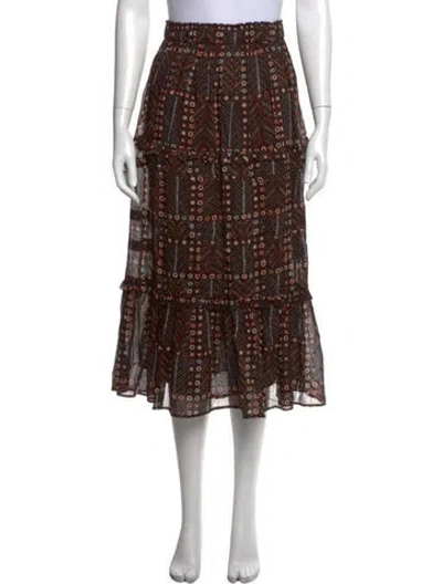 Pre-owned Isabel Marant Étoile Patterned Midi Length Skirt In Brown