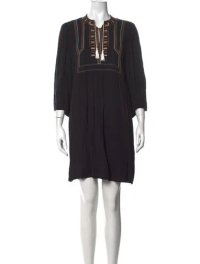 Pre-owned Isabel Marant Étoile Patterned Mini Dress In Black