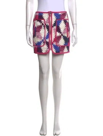 Pre-owned Isabel Marant Étoile Patterned Mini Skirt In White