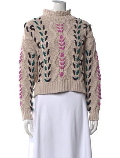 Pre-owned Isabel Marant Étoile Patterned Mock Neck Sweater In Neutrals