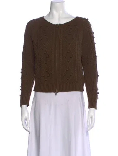 Pre-owned Isabel Marant Étoile Patterned Open Front Sweater In Brown