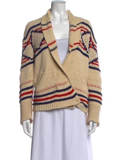 Pre-owned Isabel Marant Étoile Patterned Open Front Sweater In Neutrals