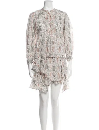Pre-owned Isabel Marant Étoile Patterned Pleated Accents Skirt Set In Neutral