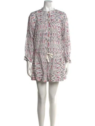 Pre-owned Isabel Marant Étoile Patterned Romper In White