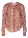 Isabel Marant Étoile Ruffled Collar Printed Long Sleeve Top In Red