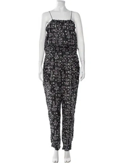 Pre-owned Isabel Marant Étoile Patterned Square Neckline Jumpsuit In Black