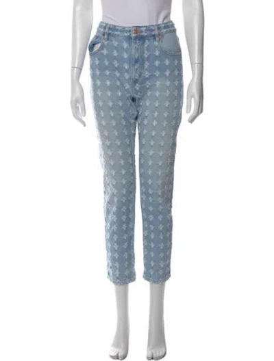 Pre-owned Isabel Marant Étoile Patterned Straight Leg Pants In Blue