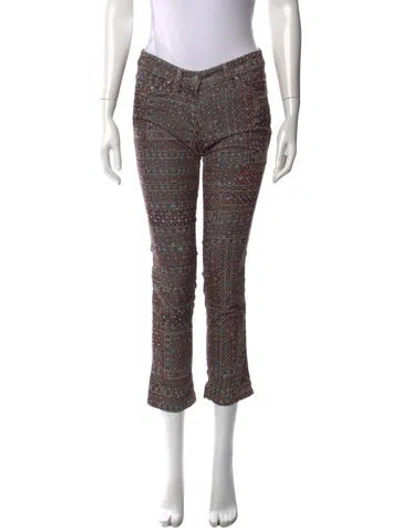 Pre-owned Isabel Marant Étoile Patterned Straight Leg Pants In Blue